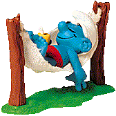 {Schlumpf in Haengematte}